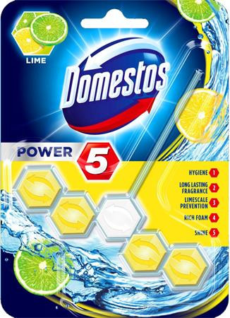 DOMESTOS WC fertőtlenítő, 1 db-os, DOMESTOS "Power 5", lime