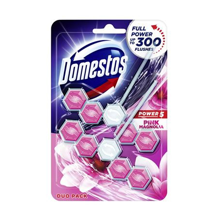 DOMESTOS WC fertőtlenítő, 2 db-os ,DOMESTOS "Power 5", pink magnólia