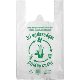   . Ingvállas tasak, lebomló, 30x50x0,15 cm "Jó egészséget Földünknek"
