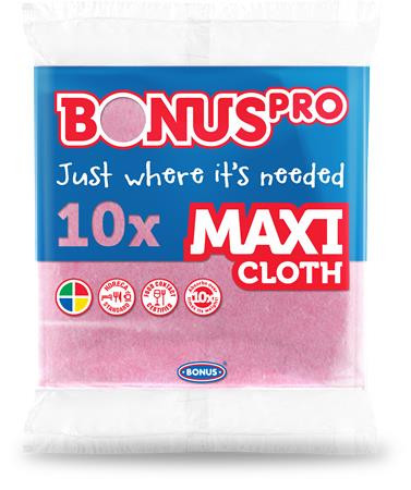 BONUS Törlőkendő, univerzális, 10 db, BONUS "MAXI", pink