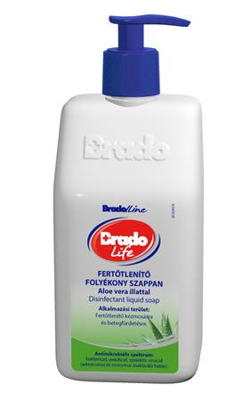BRADO Folyékony szappan, fertőtlenítő, 0,35 l, BRADOLIFE, aloe vera