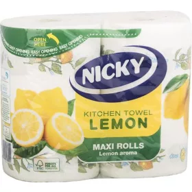   . Kéztörlő, tekercses, 2 rétegű, 90 lap, "Nicky", citrom