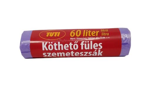 TUTI Szemeteszsák, köthető füles, 60 l, 16 db, TUTI