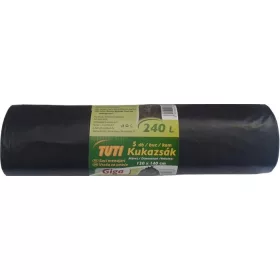   TUTI Nagykukazsák, 240 l, 5 db, 120x140 cm, 40 µ, TUTI "Giga", fekete