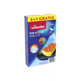   VILEDA Mosogatószivacs, 3+1 db, VILEDA "Pur Active Colors"