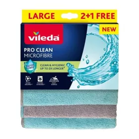  VILEDA Törlőkendő, mikroszálas, 2+1 db, VILEDA "Pro Clean", kék-szürke
