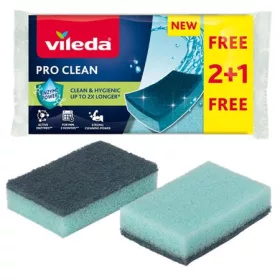   VILEDA Mosogatószivacs, 2+1 db, VILEDA "Pro Clean", kék