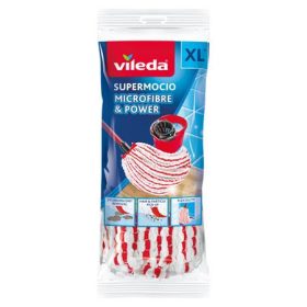   VILEDA Felmosó utántöltő, VILEDA "Supermocio Microfiber&Power", fehér-piros
