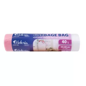   VICTORIA FACILITY Szemeteszsák, zárószalagos, 40 l, 15 db, 55x60 cm, VICTORIA FACILITY