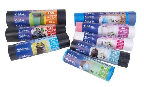 VICTORIA FACILITY Szemeteszsák, zárószalagos, 40 l, 15 db, 55x60 cm, VICTORIA FACILITY