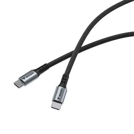 VERBATIM USB kábel, USB-C - USB-C, 1,2 m, 100W, VERBATIM, fekete
