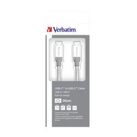   VERBATIM USB kábel, USB-C 3.1 - USB-C, 30 cm, VERBATIM, ezüst