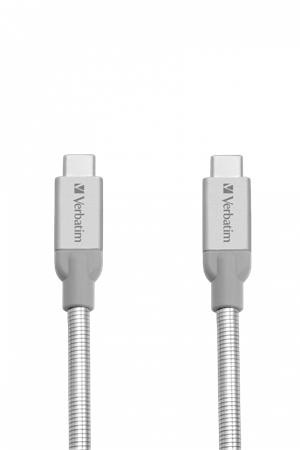 VERBATIM USB kábel, USB-C 3.1 - USB-C, 30 cm, VERBATIM, ezüst