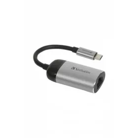   VERBATIM Adapter, USB-C/Gigabit Ethernet, VERBATIM, alumínium-fekete