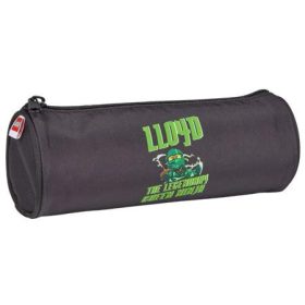   LEGO Tolltartó, henger alakú, cipzáras, LEGO "Ninjago Lloyd", fekete-mintás