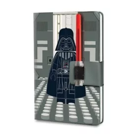   LEGO Jegyzetfüzet, 230x160 mm, pontrácsos, 96 lap, keményfedeles, fénykard zseléstollal