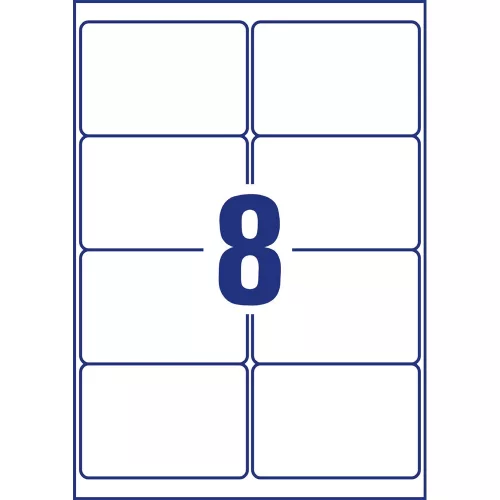 Etikett címke, 99,1 x67,7mm, ultra ellenálló 8 címke/ív, 10 ív/doboz, Avery fehér