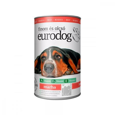 . Kutyaeledel, konzerv, 1240 g "Eurodog", marhás