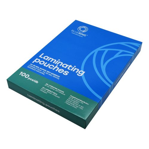 Lamináló fólia A4, 80 micron öntapadó hátlappal 100 db/doboz, Bluering®,
