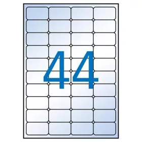   APLI Etikett, 48,5x25,4 mm, poliészter, kerekített sarkú, APLI, átlátszó, 440 etikett/csomag