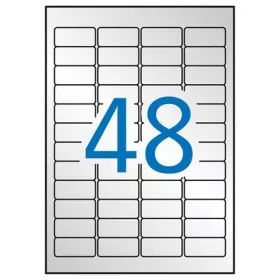   APLI Etikett, 45,7x21,2 mm, poliészter, időjárásálló, kerekített sarkú, APLI, ezüst, 960 etikett/csomag