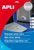 APLI Etikett, 210x297 mm, poliészter, időjárásálló, APLI, ezüst, 20 etikett/csomag