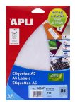   APLI Etikett, 45x8 mm, eltávolítható, ékszerekhez, A5 hordozón, APLI, 765 etikett/csomag
