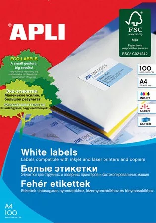 APLI Etikett, univerzális, 105x37 mm, APLI, 1600 etikett/csomag