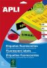 APLI Etikett, 210x297 mm, színes, APLI, neon sárga, 100 etikett/csomag