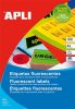 APLI Etikett, 210x297 mm, színes, APLI, neon zöld, 100 etikett/csomag