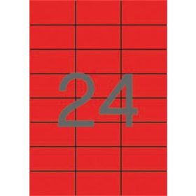   APLI Etikett, 70x37 mm, színes, APLI, piros, 2400 etikett/csomag