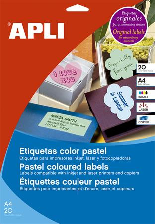 APLI Etikett, 70x37 mm, színes, APLI, pasztell rózsaszín, 480 etikett/csomag