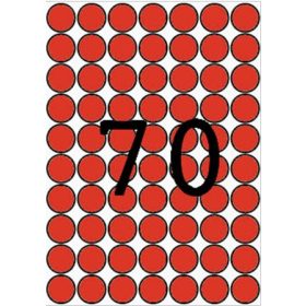   APLI Etikett, 19 mm kör, színes, A5 hordozón, APLI, piros, 560 etikett/csomag