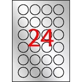   APLI Etikett, 40 mm kör, poliészter, időjárásálló, APLI, ezüst, 480 etikett/csomag