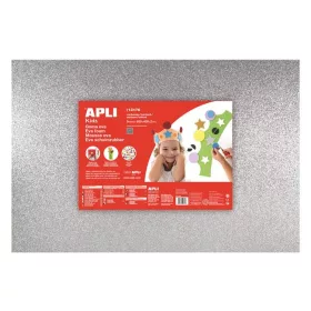   APLI Moosgumi, 400x600 mm, glitteres, APLI Kids "Eva Sheets", ezüst