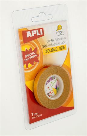 APLI Ragasztószalag, kétoldalas, 7 mm x 10 m, APLI, átlátszó