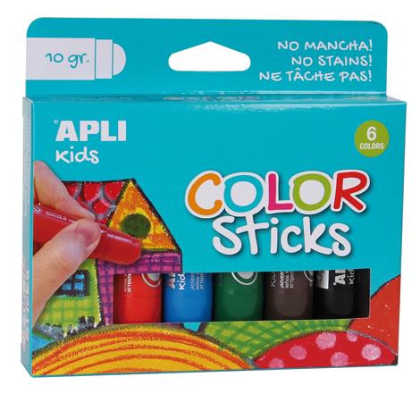 APLI Tempera kréta készlet, APLI Kids "Color Sticks", 6 különböző szín