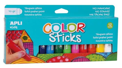 APLI Tempera kréta készlet, APLI Kids "Color Sticks", 12 különböző szín