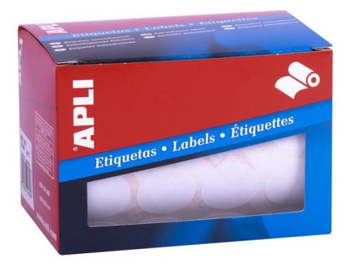 APLI Etikett, 25 mm kör, kézzel írható, tekercsben, APLI, 2400 etikett/csomag