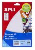 APLI Etikett, 20x50 mm, kerekített sarkú, A5 hordozón, APLI, 420 etikett/csomag