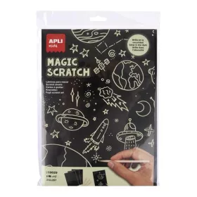   APLI Képkarcoló, világítós, A4, APLI Kids "Magic Scratch", 8 lap