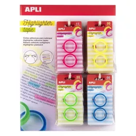   APLI Szövegkiemelő szalag display, 32 db, APLI, különböző színekben