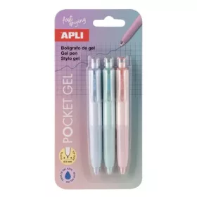   APLI Mini zseléstoll, 0,5 mm, nyomógombos, APLI "Pocket Gel", vegyes pasztell színek