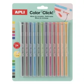   APLI Utántöltő színes töltőceruza készlethez, APLI "Color Click", 24 db, 12 szín