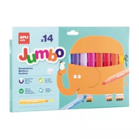   APLI Filctoll készlet, 9,6 mm, kimosható, vastag, APLI Kids "Jumbo", 14 különböző szín