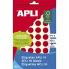 APLI Etikett, 16 mm kör, kézzel írható, színes, APLI, piros, 432 etikett/csomag