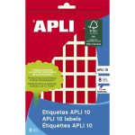   APLI Etikett, 12x18 mm, kézzel írható, színes, kerekített sarkú, APLI, piros, 448 etikett/csomag