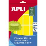   APLI Etikett, 25x40 mm, kézzel írható, színes, kerekített sarkú, APLI, sárga, 128 etikett/csomag