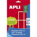   APLI Etikett, 25x40 mm, kézzel írható, színes, kerekített sarkú, APLI, piros, 128 etikett/csomag