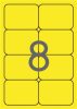 APLI Etikett, 99,1x67,7 mm, színes, kerekített sarkú, APLI, neon sárga, 160 etikett/csomag
